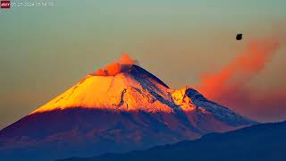 May 27 2024 Beautiful Sunrise at Popocatepetl Volcano near Mexico City [upl. by Alesi]