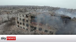 Ukraine War Drone footage shows Marinka devastation [upl. by Nilkoorb471]