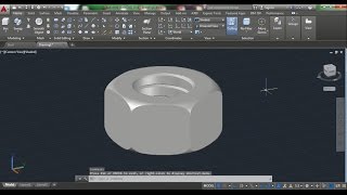 AutoCAD 3D Nut How to Draw Nut Nut 3D Training Beginner 3D Modeling [upl. by Solracsiul]