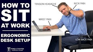 STOP Neck Back amp Headache Pain At Work  Ergonomic Desk Set Up [upl. by Nigen367]