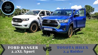 Ford Ranger 22 XL Sport vs Toyota Hilux 24 Raider video [upl. by Ennirac]