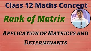 Class 12 Maths  Rank of Matrix Concept  Applications of Matrices and Determinants [upl. by Ahsiener380]