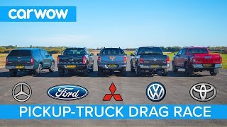 Mercedes XClass vs VW Amarok vs Hilux vs Ranger vs L200  DRAG RACE ROLLING RACE amp BRAKE TEST [upl. by Akcira]