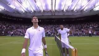 Djokovic hits one of the great returns of all time  Wimbledon 2014 [upl. by Satterfield]