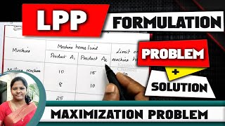 1 LPP formulation problem with solution  Formulation of linear programming problems  kauserwise® [upl. by Annelak990]