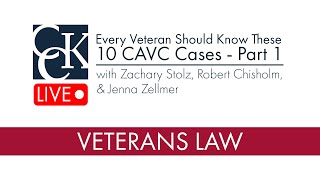 10 CAVC Cases Every Veteran Should Know [upl. by Ainotal88]