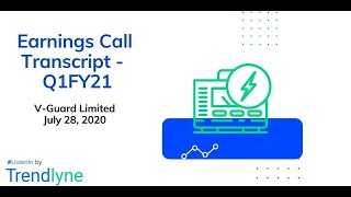 VGuard Industries Earnings Call for Q1FY21 [upl. by Haerb749]