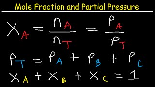 Mole Fraction and Partial Pressure  Chemistry Problems [upl. by Carolynne]