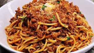 Super Easy Spaghetti and Meat Sauce Recipe  Meat Sauce Recipe [upl. by Ecinereb]