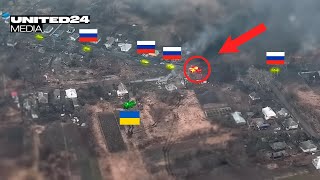 One against Russian troops Ukrainian tank stops column These are real tank duel footage [upl. by Cookie]