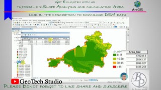 Slope Analysis from DEM in ArcGIS  SlopeWise Area Calculation  GeoTech Studio [upl. by Nilok680]