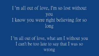 All out of love  Air Supply With Lyrics [upl. by Aicercul870]