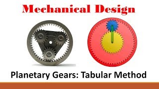 Mechanical Design Part 7 Tabular Method for Planetary Gears [upl. by Jessica]