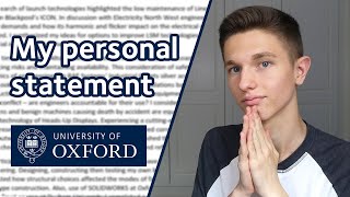 MY PERSONAL STATEMENT EXPLAINED  Oxford Engineering Student [upl. by Alleinad]