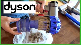 HOW TO CLEAN THE DYSON V6 VACUUM CLEANER  DEEP CLEANING THE DYSON CORDLESS VACUUM [upl. by Aicelaf897]