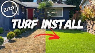 HOW TO INSTALL SYNTHETIC GRASS  DIY Artificial Grass [upl. by Eerrehs]