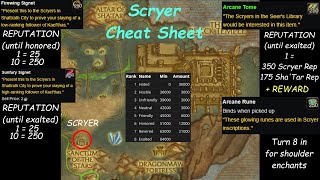 Scryer Reputation Farm Guide amp Cheat Sheet [upl. by Nnayhs]