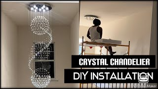 Modern Crystal Chandelier  DIY Installation [upl. by Charley825]