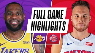 LAKERS at PISTONS  FULL GAME HIGHLIGHTS  January 28 2021 [upl. by Yerfoeg]